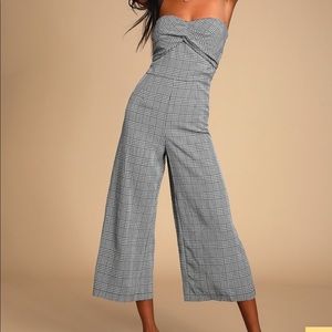 Lulus Black Gingham Jumpsuit